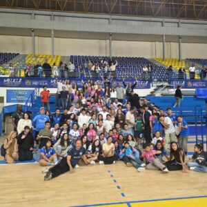 Celebración del Club Voleibol Melilla tras clasificar a semifinales