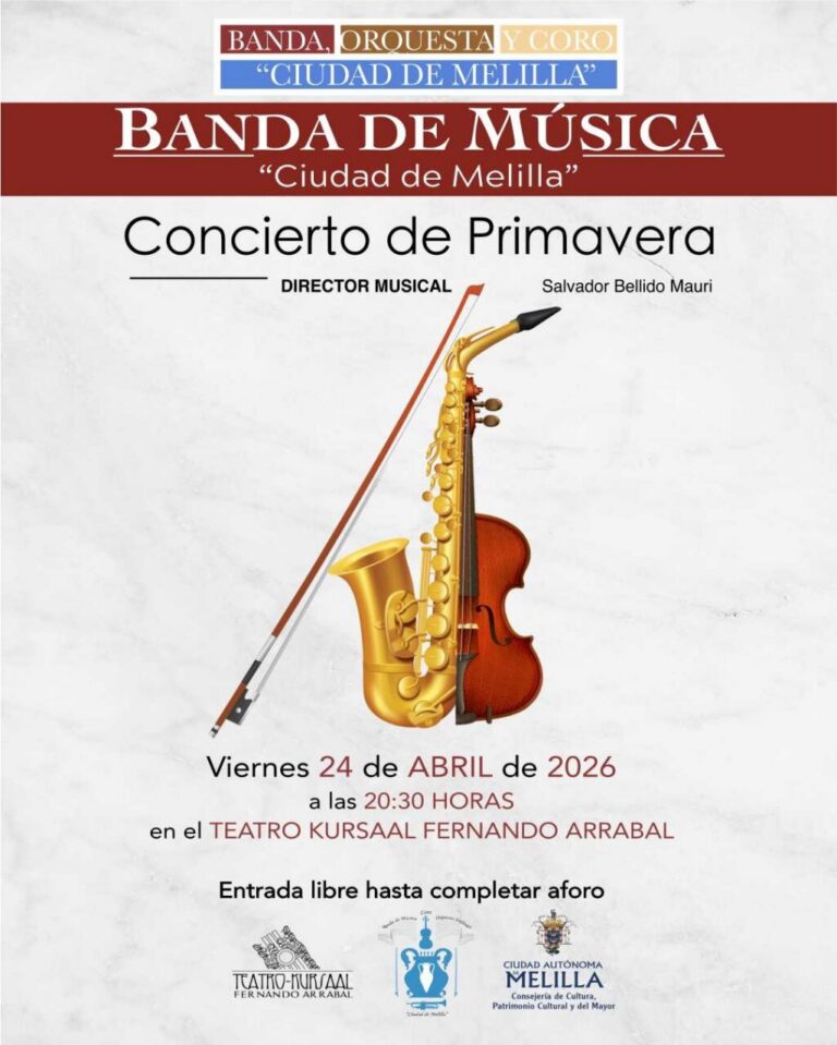 Cartel del Concierto de Primavera de la Banda Ciudad de Melilla