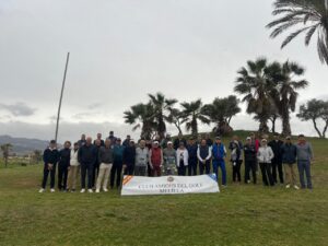 Participantes de la Liga 2026 de Golf en Melilla bajo la lluvia