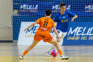 Jugadoras del Melilla Torreblanca en un partido de fútbol sala