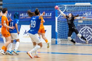 Jugadoras de Melilla Torreblanca celebrando un gol en el partido contra Reyco Burela