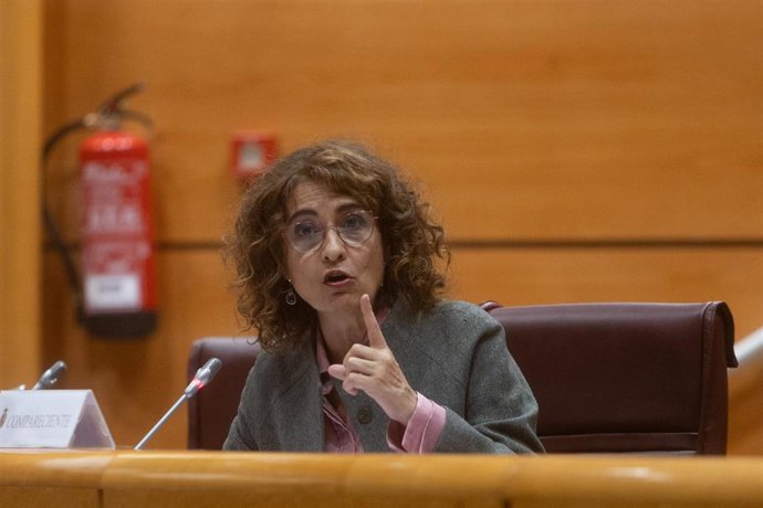 María Jesús Montero durante su comparecencia en el Senado sobre la SEPI.