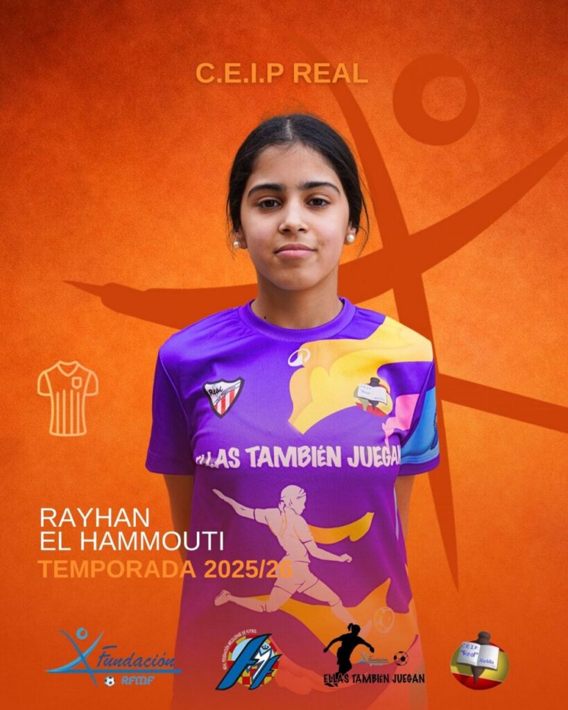 Rayhan El Hammouti en la Liga Escolar Femenina con camiseta del CEIP Real