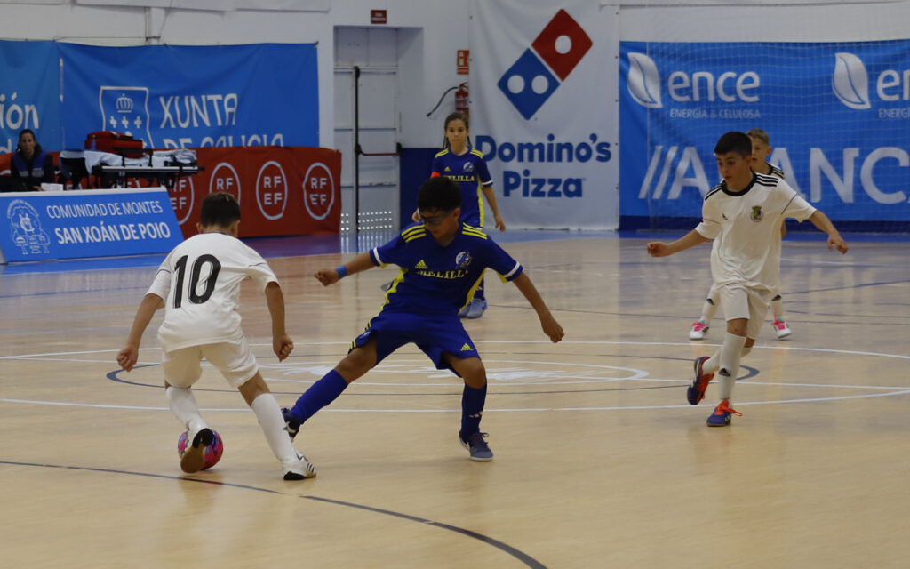 Partido de fútbol sala entre la selección de Melilla y Aragón en Poio