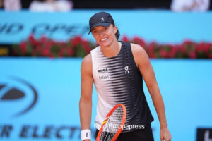 Tenista sonriente en la Caja Mágica durante el Mutua Madrid Open 2026