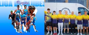 Equipo del Club Atlético Melilla en evento de triatlón en Roquetas de Mar
