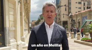 Alberto Núñez Feijóo hablando sobre el Día de Europa en Melilla