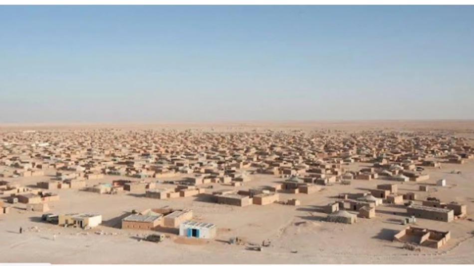 Vista aérea de un campamento de refugiados en Tinduf, Argelia.
