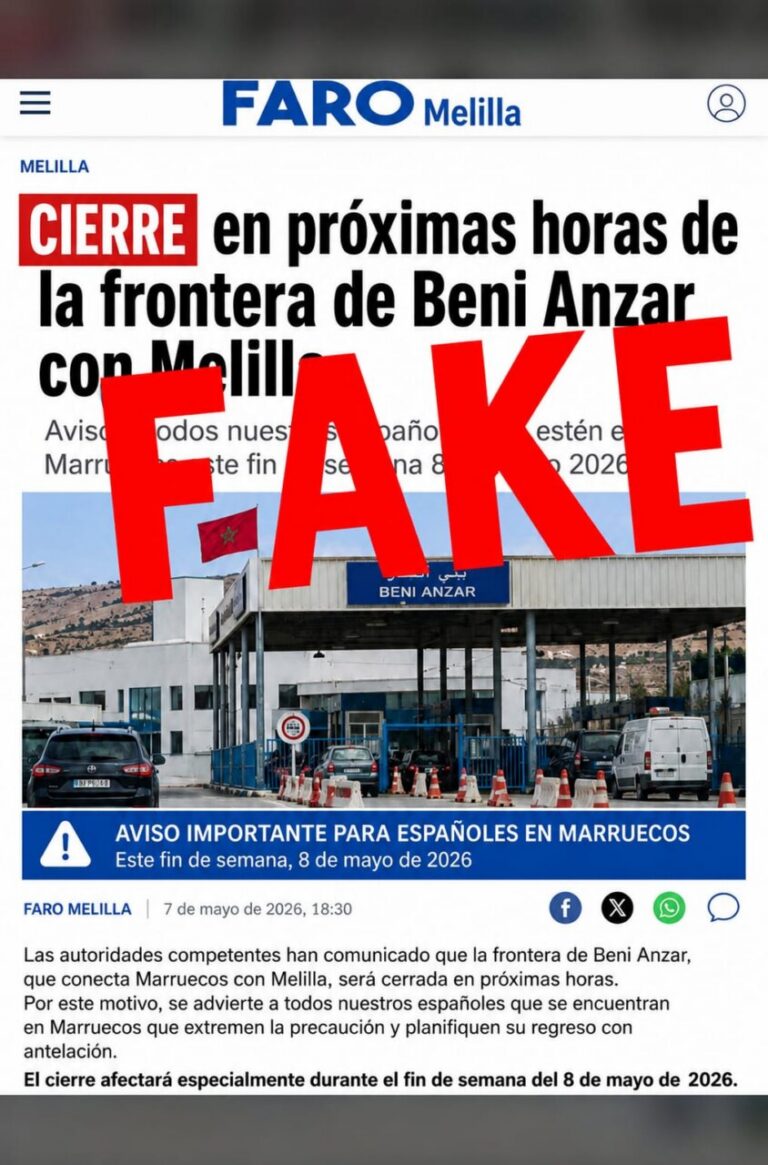 Noticia sobre el cierre de la frontera de Beni Anzar en Melilla