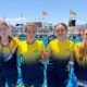 Cuatro integrantes del equipo femenino del Club Atlético Melilla en el Campeonato de España de Triatlón.