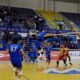 Jugadores del Club Voleibol Melilla en un partido de semifinales