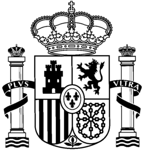 Escudo del Reino de España con corona y columnas