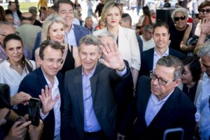 Alberto Núñez Feijóo hablando sobre el gobierno en un acto político