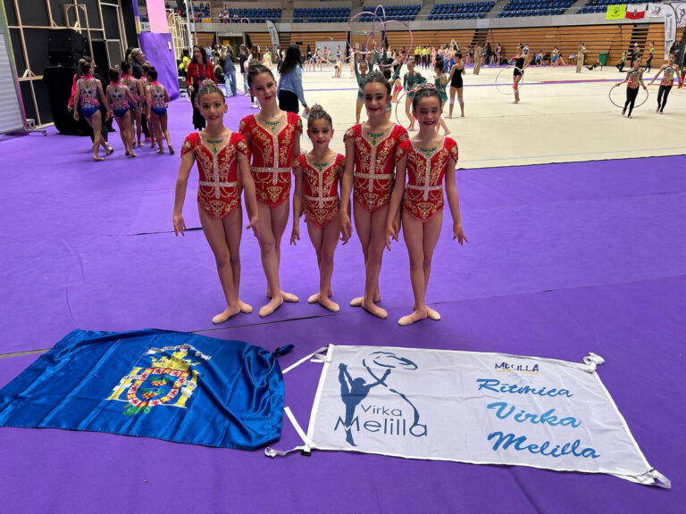 Gimnastas del Club Virka Melilla en la Copa Base de Conjuntos