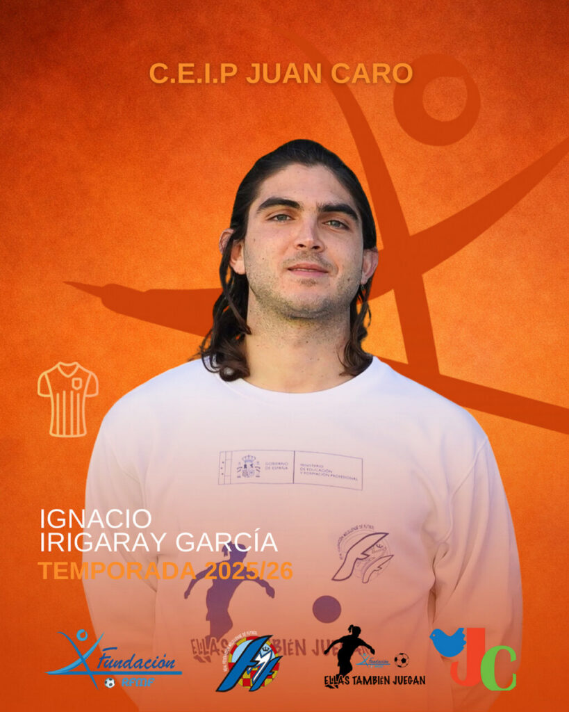 Ignacio Irigaray en camiseta del CEIP Juan Caro para la temporada 2025/26