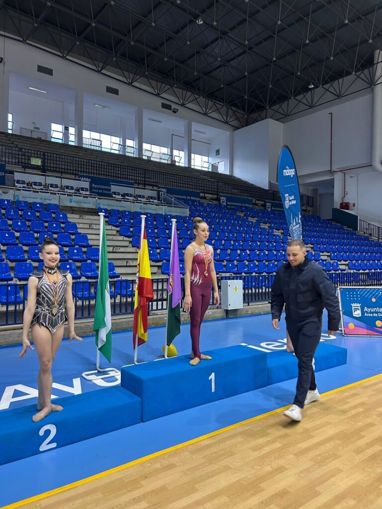 Gimnastas en el podio del Torneo Ciudad de Málaga