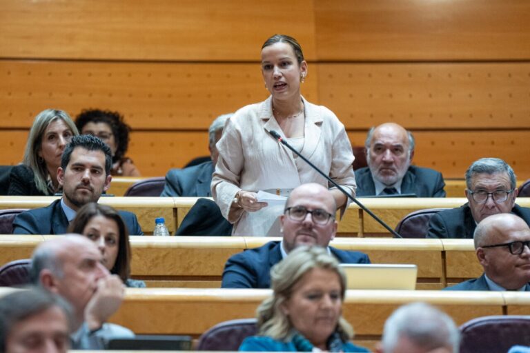Isabel Moreno, senadora del PP, hablando en el Senado sobre sanidad en Melilla.