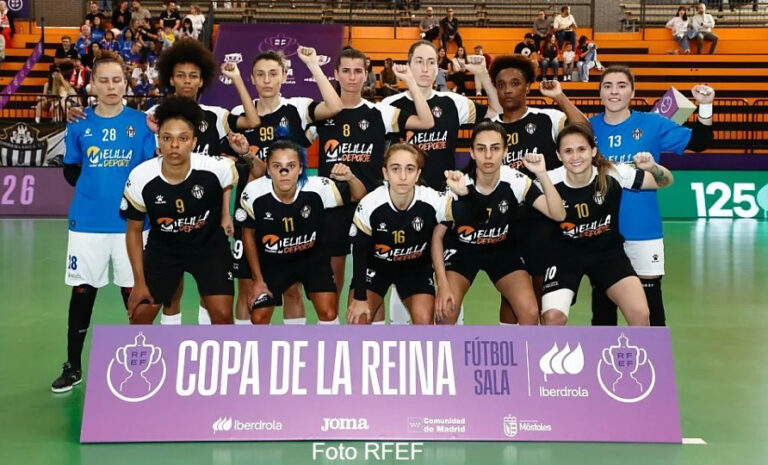 Equipo femenino del Melilla Torreblanca en la Copa de la Reina de fútbol sala