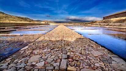 Vista panorámica de las salinas en Sigüenza, Guadalajara