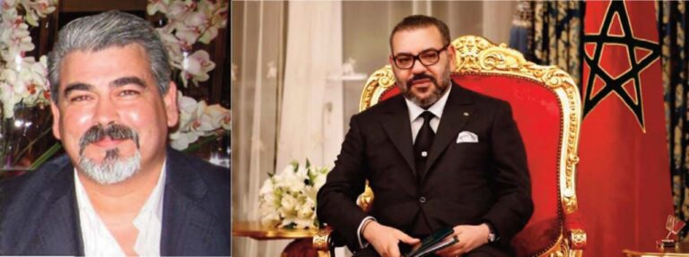 Yahya Yahya y el Rey Mohamed VI en un evento formal