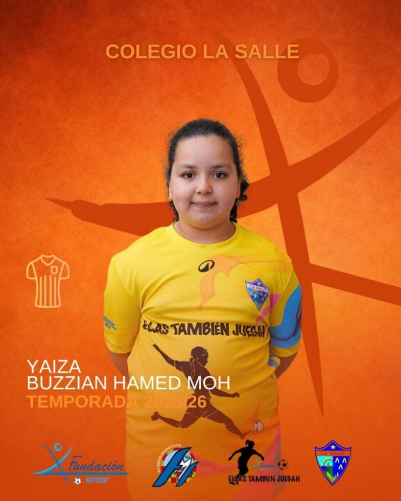 Niña con camiseta amarilla del Colegio La Salle en evento deportivo
