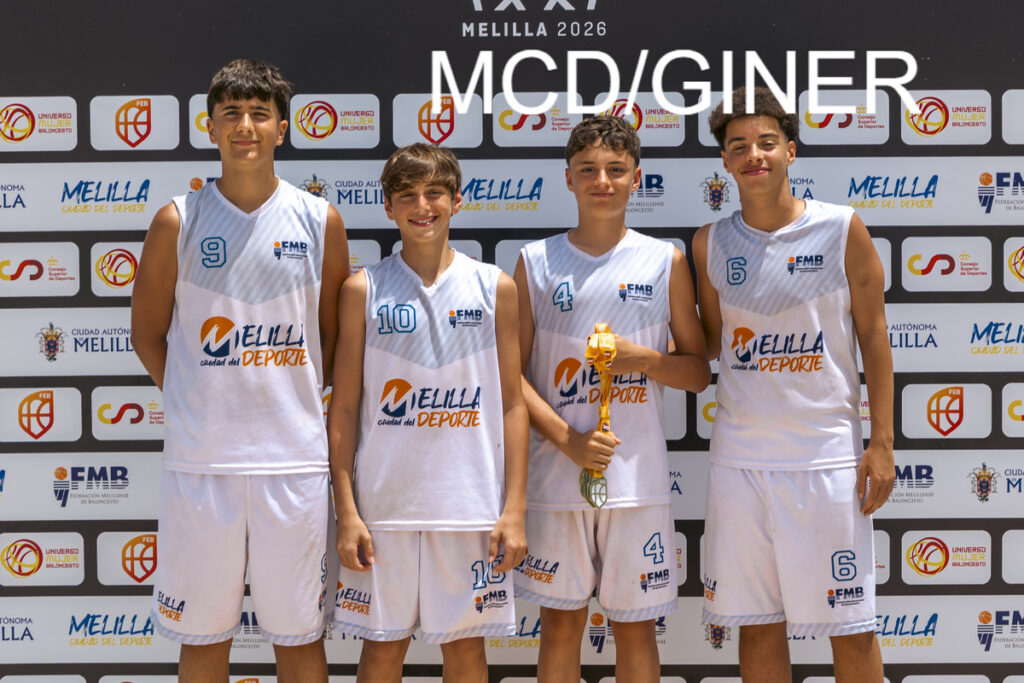 Jugadores de baloncesto en el Campeonato de España en Melilla