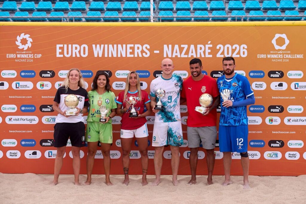 Jugadores del C.D. Higicontrol Melilla celebrando su victoria en la Euro Winners Cup 2026