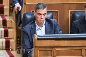 Pedro Sánchez en el Congreso durante una sesión política importante