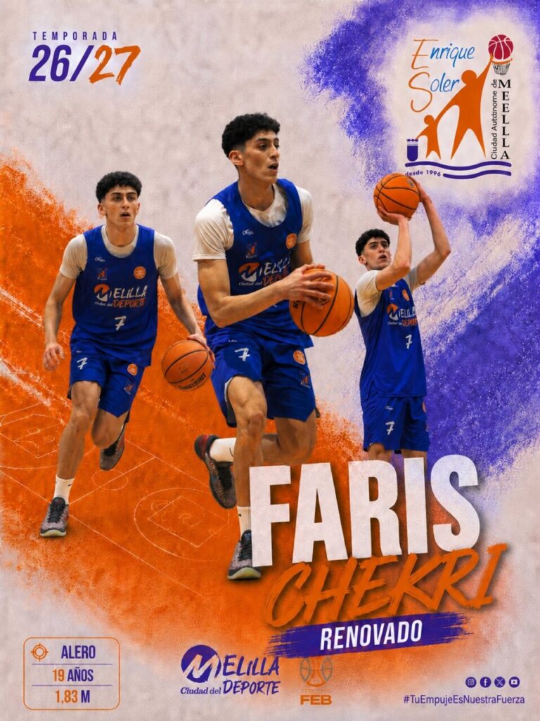 Faris Chekri jugando baloncesto con el MCD Enrique Soler