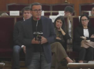 Miguel Ángel Gallardo defendiendo su inocencia en un juicio