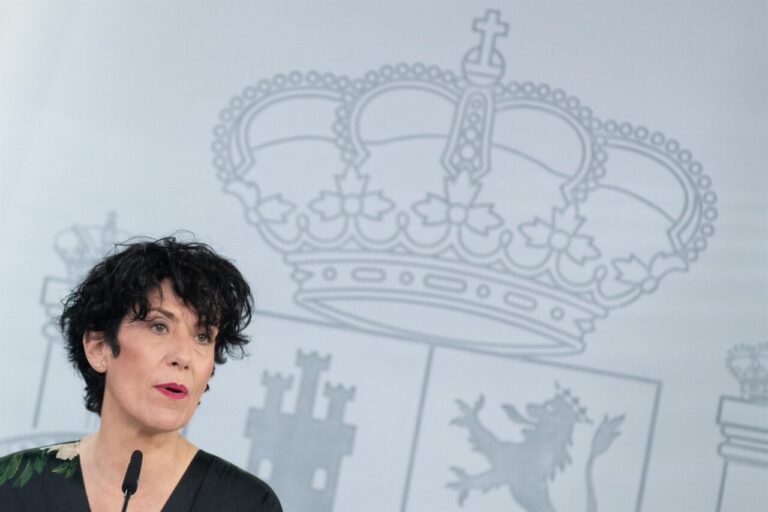La ministra de Inclusión durante una rueda de prensa del Gobierno