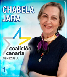 Isabel Jara, delegada del Gobierno en Venezuela, sonriendo en retrato