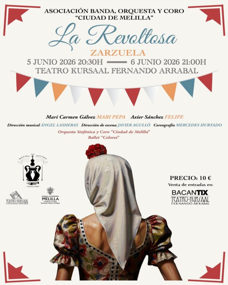 Cartel de la zarzuela La Revoltosa en el Kursaal de Melilla