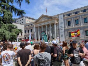 Manifestación de militares frente al Congreso de los Diputados en Madrid