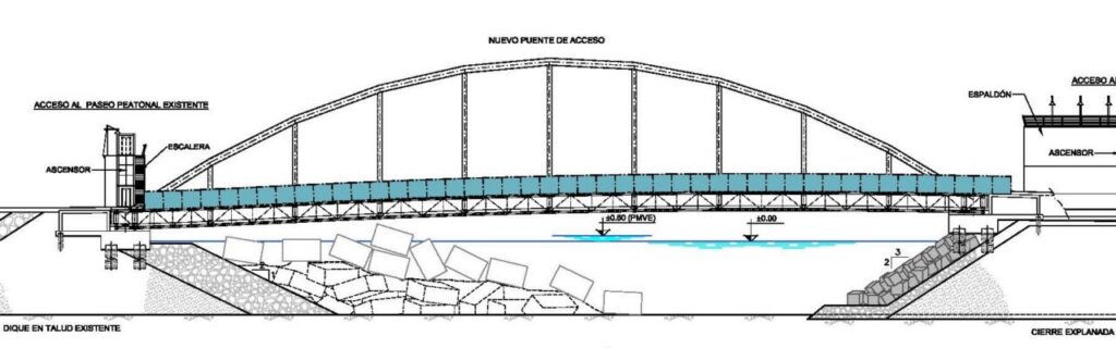 Diseño del nuevo puente de acceso en Melilla con detalles estructurales