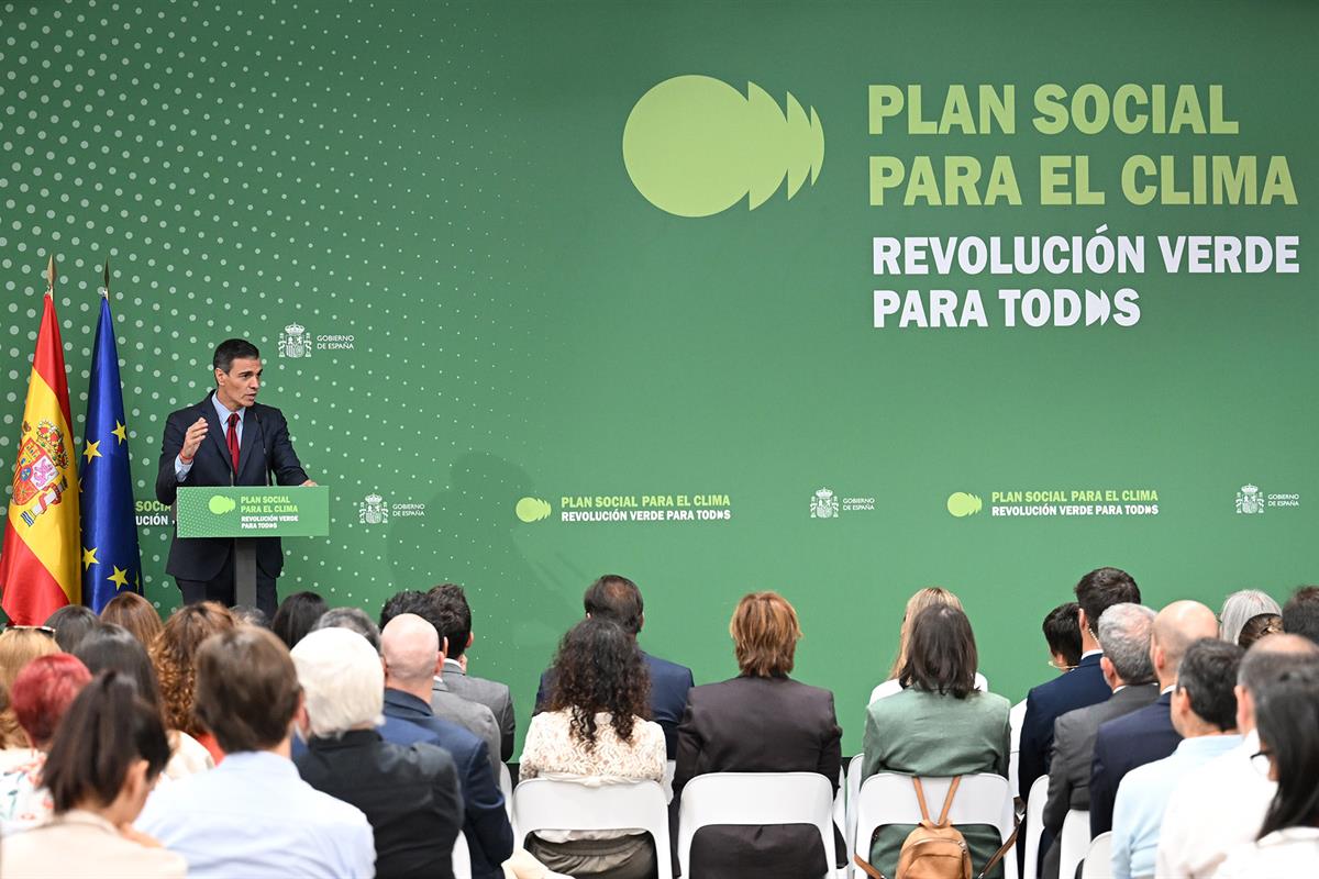 Presentación del Plan Social para el Clima en Madrid con Pedro Sánchez