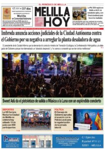 Portada del periódico Melilla Hoy del 13 de junio de 2026