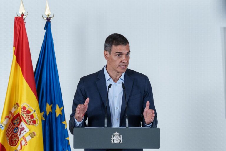 Pedro Sánchez hablando en un acto del Gobierno en Imserso