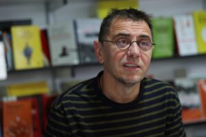 Juan Carlos Monedero hablando sobre su suspensión en la Complutense.