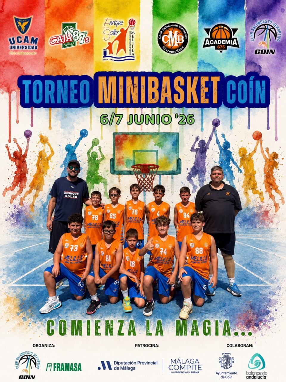 Equipo Mini Masculino del C.D. Enrique Soler en el Torneo Minibasket Coín 2026