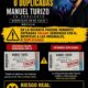 Cartel de advertencia sobre entradas falsas para el concierto de Manuel Turizo en Melilla.