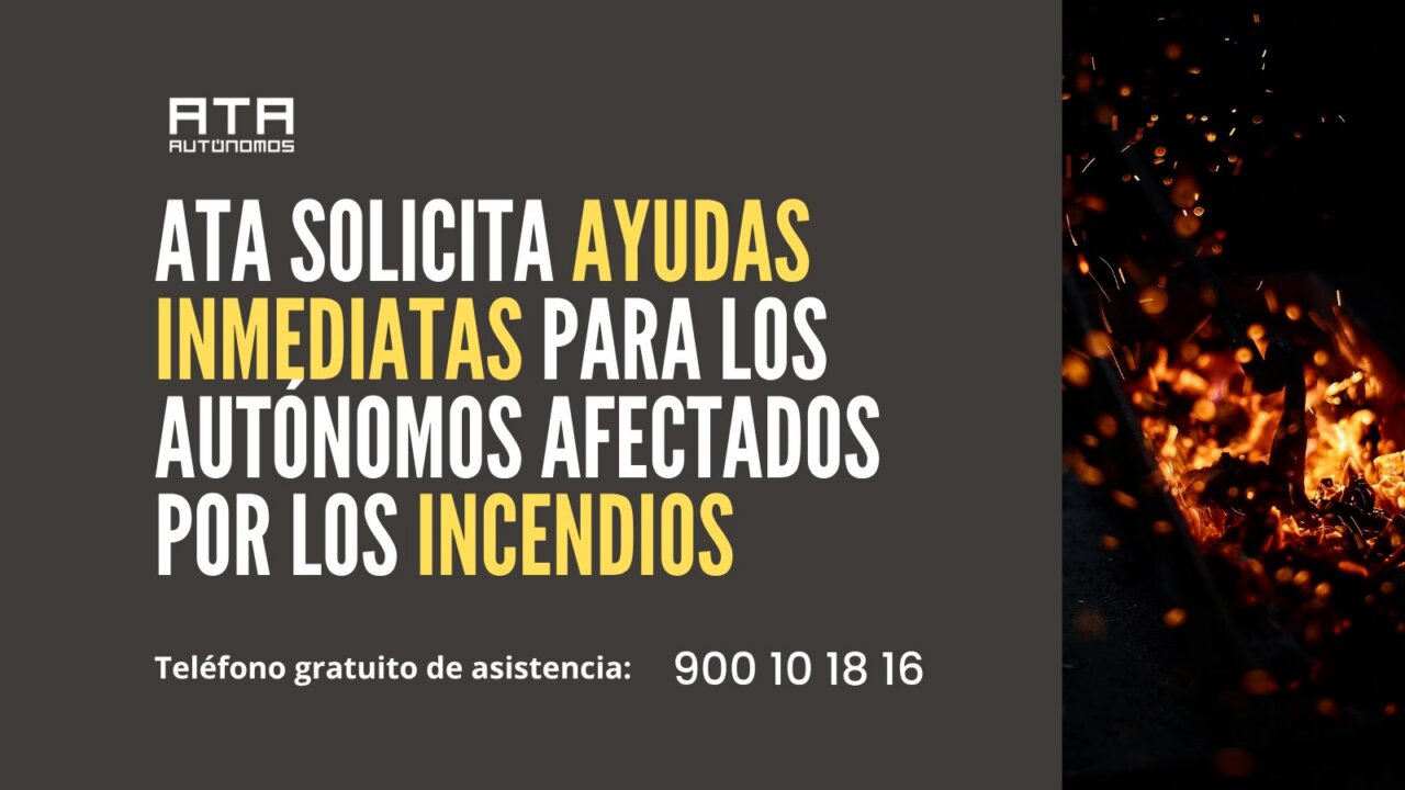 Imagen informativa sobre ayudas para autónomos afectados por incendios