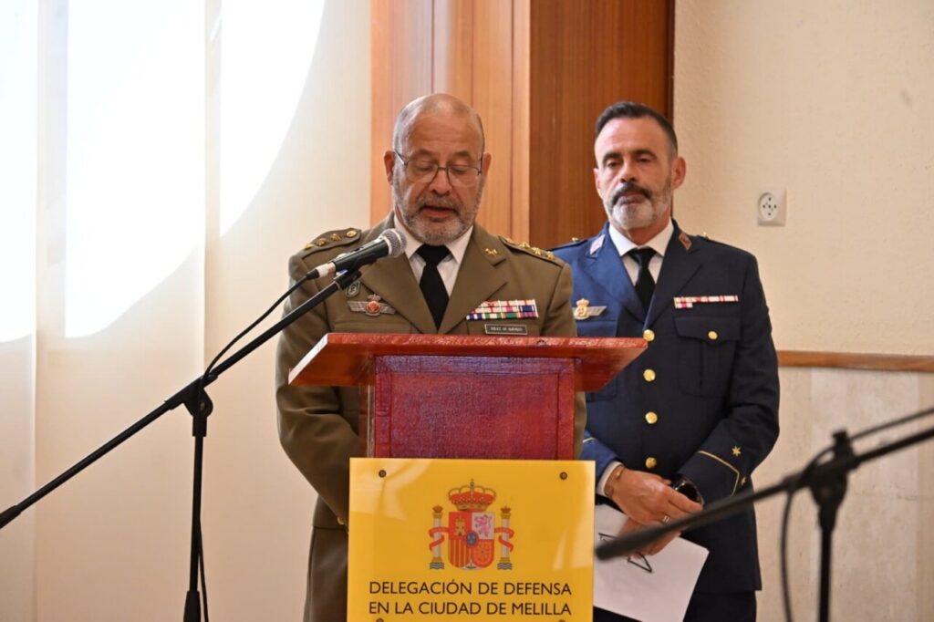 El coronel Enrique Rivera durante su toma de posesión en Melilla