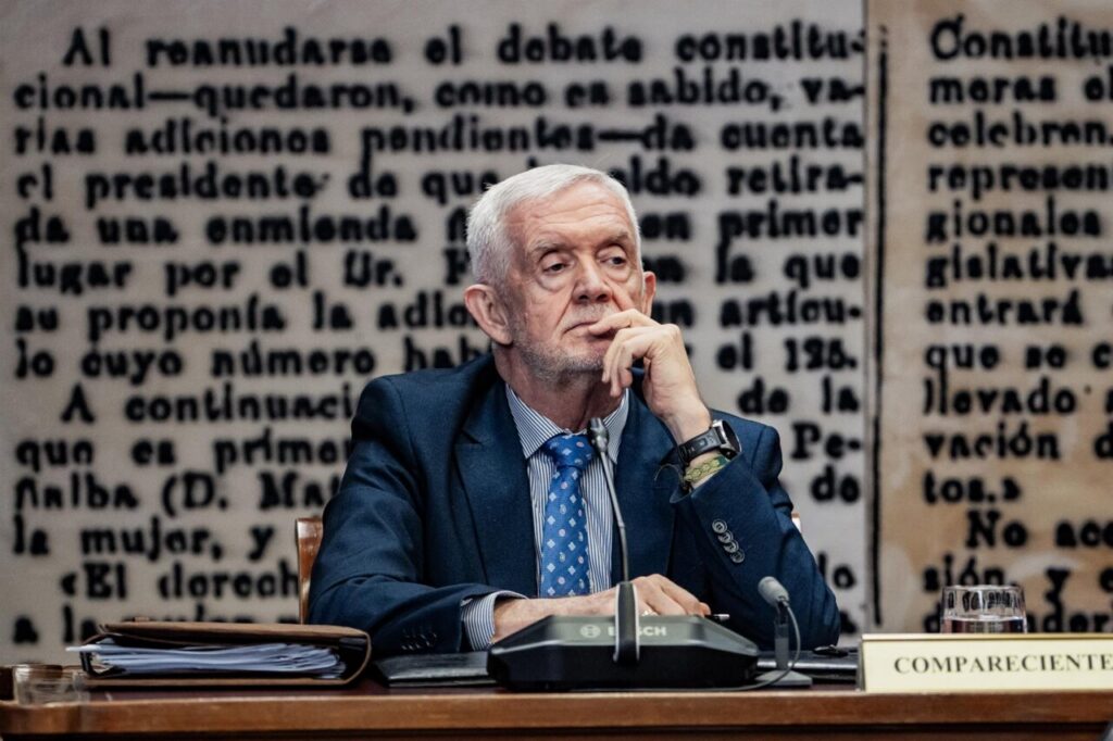 Manuel Llamas, DAO de la Guardia Civil, durante su comparecencia en el Senado.