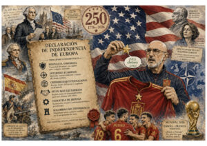 Ilustración sobre la ayuda de España a la independencia de Estados Unidos en 1779