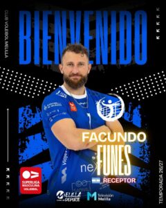 Facundo Funes, nuevo receptor del Club Voleibol Melilla, sonriente en su presentación.