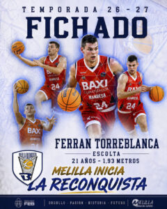 Ferrán Torreblanca jugador de baloncesto del Club Melilla Baloncesto
