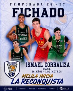 Ismael Corraliza, jugador de baloncesto, en su ficha de temporada.