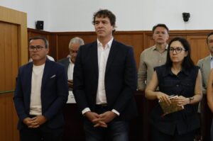 David Sánchez en la Audiencia Provincial de Badajoz durante su condena