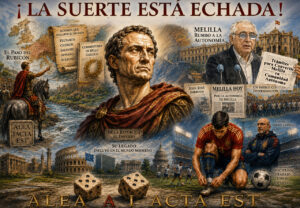 Ilustración sobre la historia de Melilla y su autonomía con Julio César